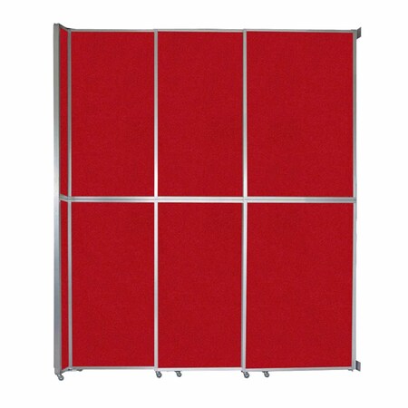 Versare Operable Wall Sliding Room Divider 9'9" x 12'3" Red Fabric 1072327-2